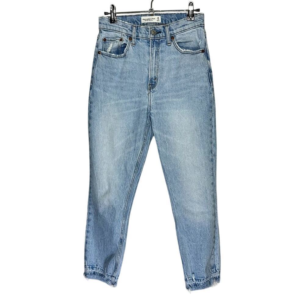 Abercrombie & Fitch High Rise Mom Jean Light Blue Wash Women 25/0s